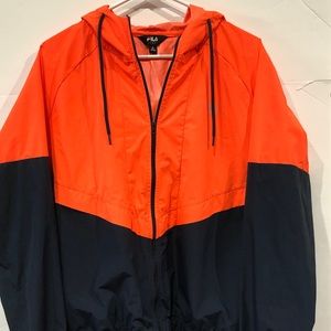 FILA Wind Breaker Orange and Navy XL